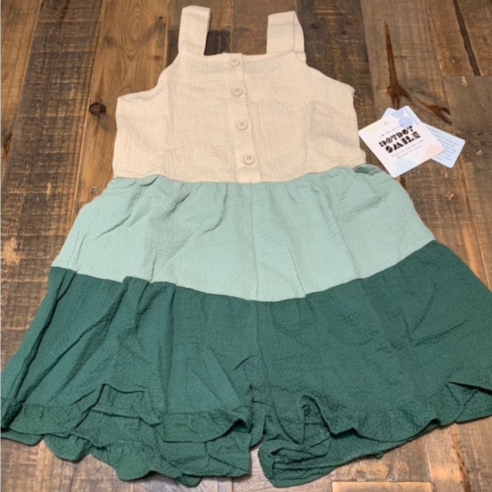 Dot Dot Smile size 3/4 or 5/6 Girls Green Gradient Romper New